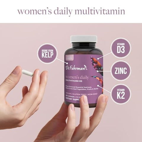 Multivitamínico Diário para Mulheres – Fórmula Vegana para Mulheres Acima de 50 Anos, 120 Cápsulas, Vitaminas Essenciais para Saúde e Bem-Estar Ótimos - Dr. Fuhrman