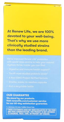 Renew Life - PROBIOTIC Extra Care 50B – Cuidado Extra com Probióticos 50 Bilhões UFC