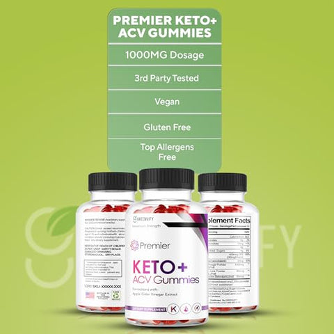 GREENVIFY - Premier Keto ACV Gummies – Gomas de Vinagre de Maçã para Perda de Peso Avançada