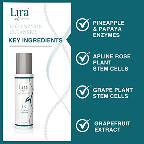 Bio Enzyme Face Cleanser – 180ml – Limpeza Facial Iluminadora e Anti-Envelhecimento com Células-Tronco Vegetais - Lira Clinical