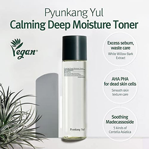 Pyunkang Yul - PYUNKANG YUL Kit Presente Linha Calmante – Cuidados Essenciais Diários para Hidratação Facial com Tônico, Sérum, Creme, Seguro para Pele Acneica