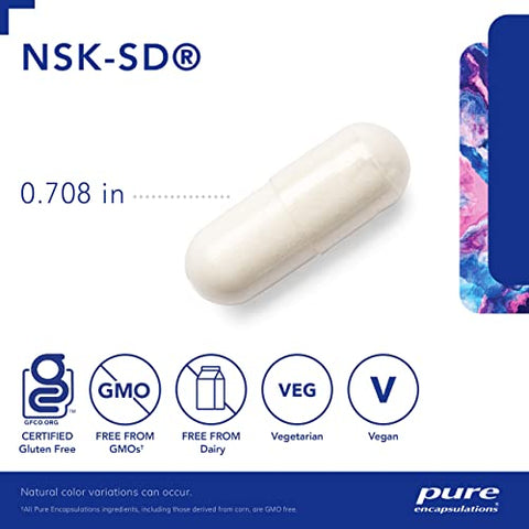 NSK-SD – 100 mg Nattokinase – para Circulação Sanguínea Normal – Suporta Atividade Fibrinolítica – Livre de Glúten - Pure Encapsulations