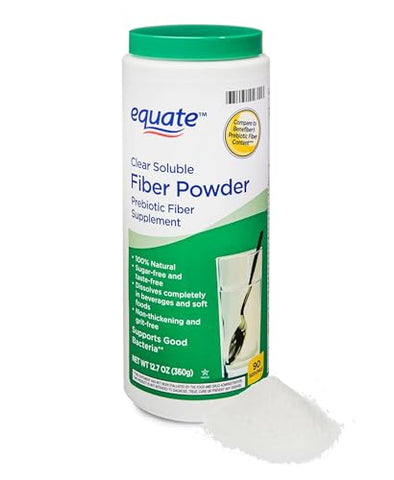 Generic - Equate – Pó de Fibra Solúvel Prebiótica Transparente, 360g (Pacote com 2) – Suplemento de Fibra Solúvel 100% Natural, Sem Glúten, Sem Açúcar – Saúde Digestiva