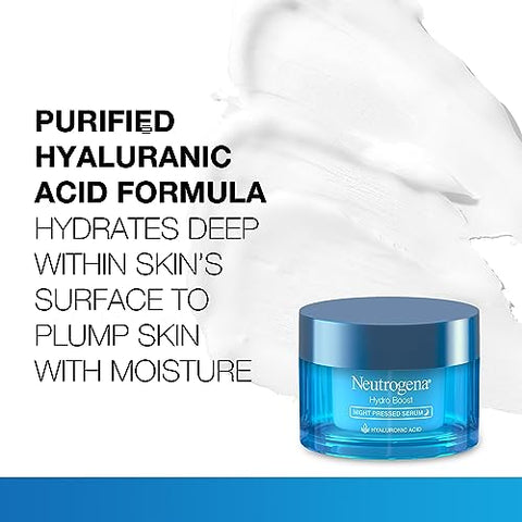 Hydro Boost Hidratante Noturno para o Rosto, Sérum Facial com Ácido Hialurônico para Pele Seca, Livre de Óleo e Não Comedogênico, 50ml - Neutrogena