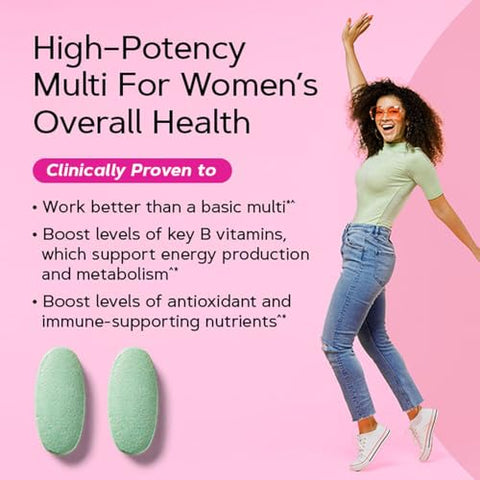 Ultra Mega Multivitamínico Feminino | Suporte à Saúde e Bem-Estar da Mulher | Comprovado Clinicamente para Melhorar seu Bem-Estar | Liberação Gradual | 90 Comprimidos - GNC