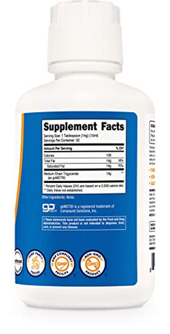 Óleo MCT C8 473ml – Keto, Paleo, Não-OGM - Nutricost
