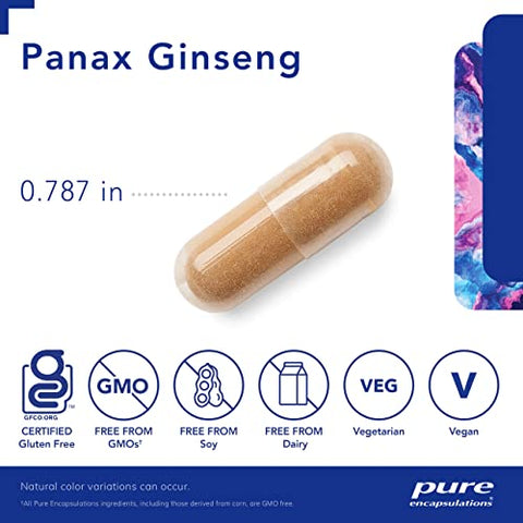 Panax Ginseng | Suplemento Hipoalergênico Ajuda o Corpo a se Adaptar ao Estresse Físico Ocasional* | 120 Cápsulas - Pure Encapsulations