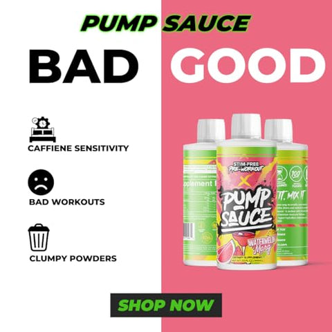 Pump Sauce - Pre-Workout Watermelon Marg – 32 oz (946 ml), Sem Cafeína, Espectro Completo Líquido, Sem Glúten, Vegano, Zero Açúcar