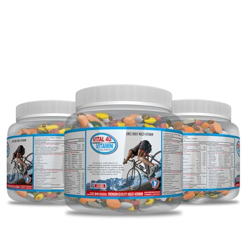 Vitaminas Premium para Homens e Mulheres | Suporte ao Sistema Imunológico, Energia, Saúde Cardíaca e Funções do Corpo + Nutrição Esportiva com Suporte Articular – 30 Porções - VITAL 4U