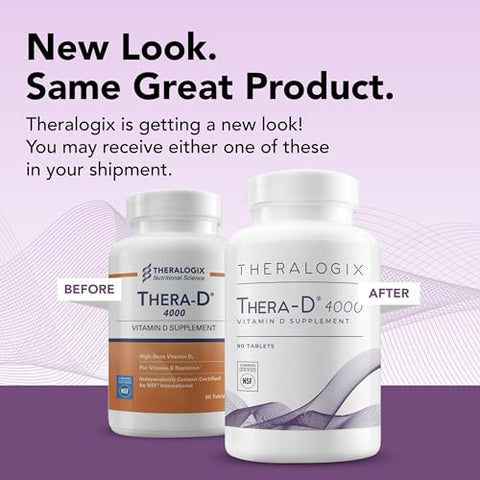 Thera-D 4000 – Suplemento de Vitamina D3 4.000 UI (100 mcg) – 90 Dias de Fornecimento – Suporte Imunológico para Mulheres - Theralogix