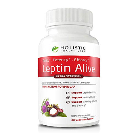 Holistic Health Labs - Maximum Leptin Weight Management for Women – Extra Strength: MeraTrim, Carnipure e Cissus Quadrangularis – Suporte Natural ao Metabolismo e Controle de Desejos. 60 Cápsulas Vegetarianas