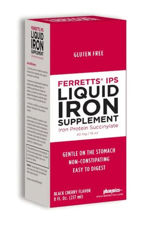 Ferretts IPS – Suplemento Líquido de Ferro da Pharmics – Maior Tolerabilidade e Absorção – Sabor Cereja Preta, 240 ml