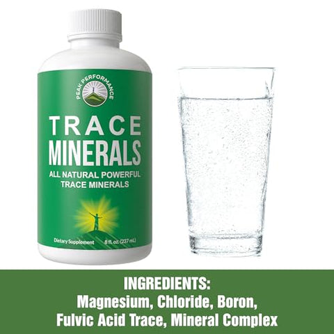 Peak Performance - Ultra High Purity Trace Minerals Liquid Drops for Water | Suplemento de Minerais Traços Líquidos de Alta Pureza para Água | Magnésio de Plantas Iônicas. Reposição de Minerais Naturais, Eletrólitos Ótimos
