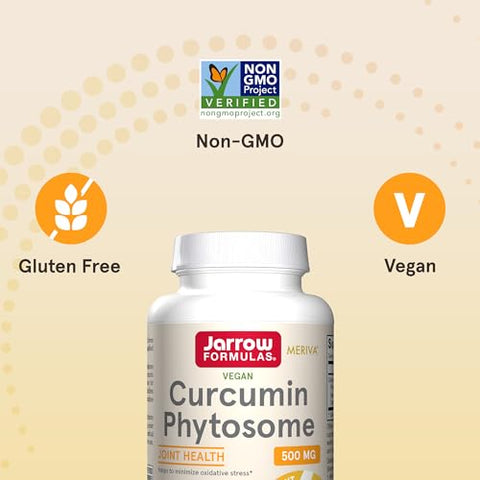 Curcumin Phytosome 500 mg – 120 Cápsulas Vegetais – Fórmula com Meriva – Suporte Antioxidante para Saúde das Articulações - Jarrow Formulas