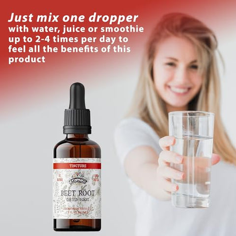 FLORIDA HERBS - Suplemento de Beterraba – Absorção Rápida Extra de Beterraba Líquida – Extrato Orgânico de Beterraba em Tintura, Livre de Glúten, 60 ml