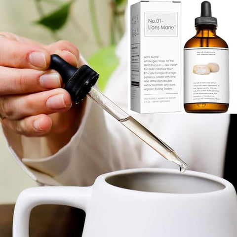 Generic - Extrato Líquido de Cogumelo do Leão – Suplemento Natural de Cogumelo de Frutificação Duplamente Extraído para Clareza Mental, Função Cerebral, Memória, Regeneração Celular e Criatividade