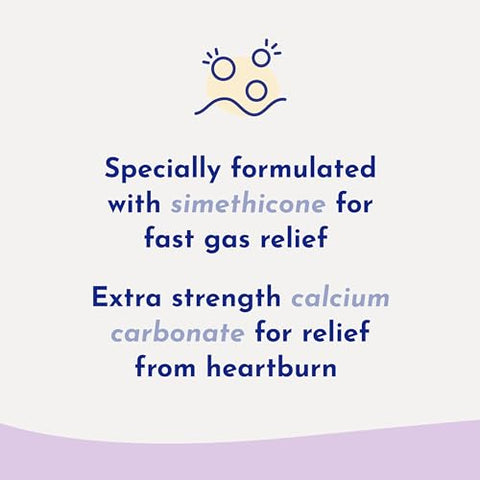 Total Relief – Comprimidos Mastigáveis com Alívio Máximo para Gases Simeticona 250 mg e Alívio para Azia Carbonato de Cálcio 750 mg, Alívio para Inchaço, Frutas Vermelhas – 65 Unidades - Gas-X