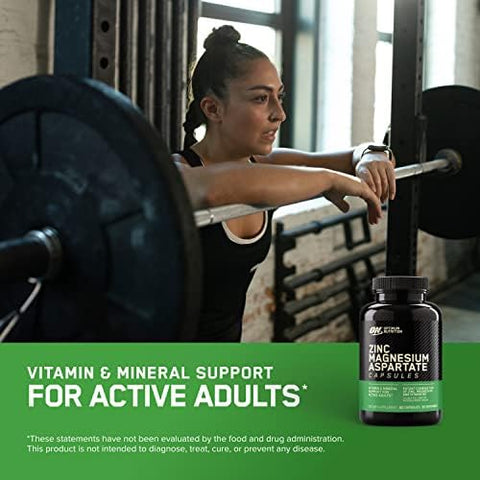 Suplemento Optimum Nutrition para Recuperação Muscular e Resistência, Zinco e Magnésio, 90 Cápsulas