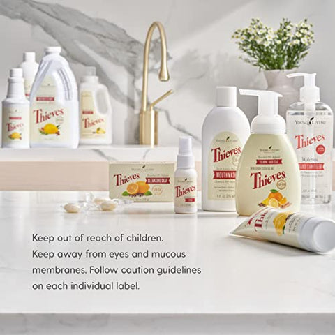 Young Living - Pastilhas de Thieves Hard da Young Living – Infundidas com a Mistura de Óleo Essencial Thieves – Sem Açúcar – Marca