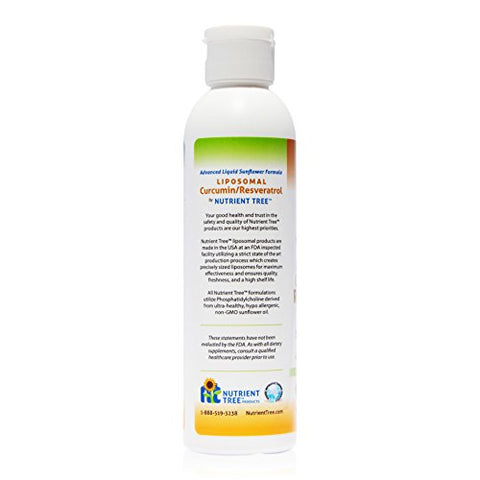 Nutrient Tree - Liposomal Curcumin e Resveratrol: Antioxidantes Poderosos, Livre de Álcool, Sem Soja ou Glúten, Óleo de Girassol Não-OGM