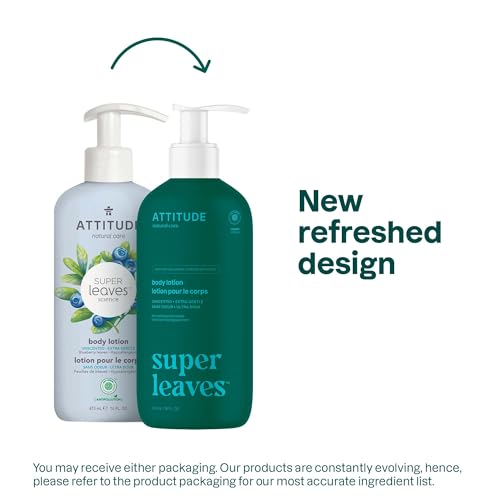 Loção Corporal ATTITUDE, Hidratante Verificado pelo EWG, Produtos Veganos para Cuidados com a Pele, Não Oleoso, Hidratante para Pele Seca, Livre de Crueldade, Extra Suave, Sem Fragrância, 473 ml