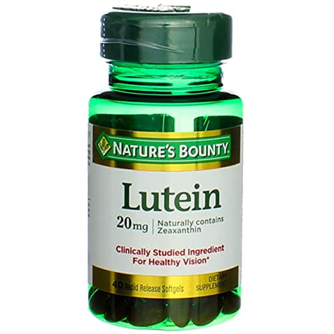 Nature's Bounty - Nature’s Bounty Lutein 20 mg Softgels 30 un (Pacote com 4) – Saúde Ocular e Antioxidante