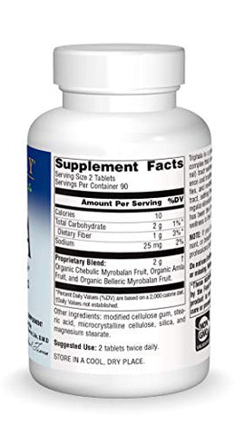 Triphala 1000mg – Limpeza Interna para o Trato GI – 180 Comprimidos - Planetary Herbals