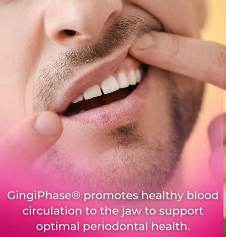 Tango - GingiPhase – Suplemento Natural para Suporte Dental de Ervas para Gengivas, Dentes e Circulação Mandibular (120 Cápsulas)
