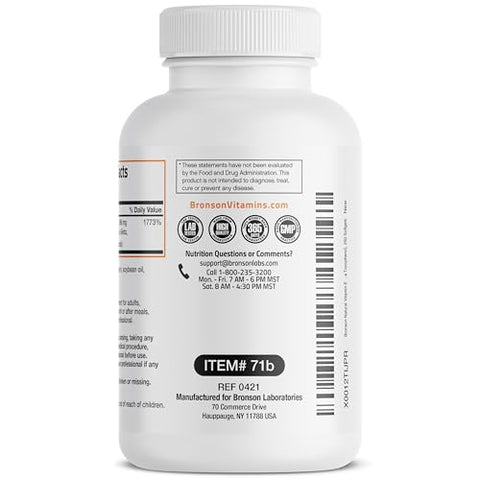 Complexo de Vitamina E Natural 400 UI (d-Alpha Tocopherol Plus d-Beta, d-Gamma) – 60 cápsulas | Saúde e Bem-Estar - Bronson