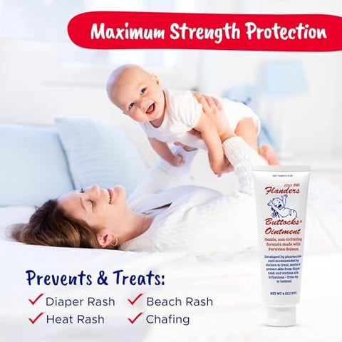 Flanders Buttocks Ointment - Pomada Flanders para Assaduras – Creme para Tratamento de Dermatite de Fraldas | 50g