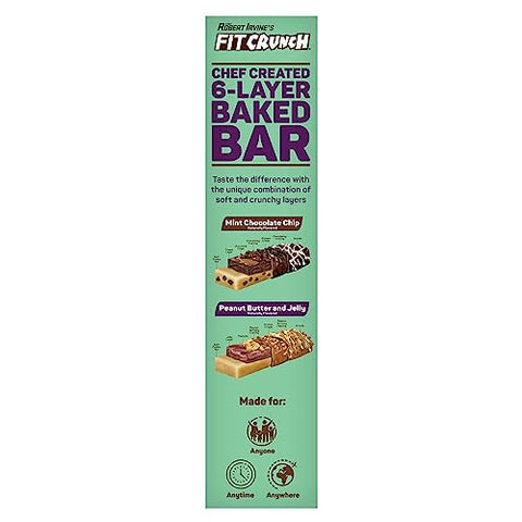 Fit Crunch - FITCRUNCH Barras de Proteína, Pack de Variedade Tamanho Lanche, Sem Glúten (18 Barras, Sabor Menta Chocolate Chip)