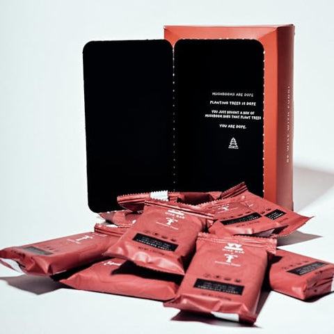 WISE BAR - Barras Nutricionais Wise Bar Adaptogen | Sabor Chocolate Cereja | 12 Unidades | Dose Diária Completa de 3.000mg de Cogumelos Funcionais e Adaptógenos por Barra | Orgânico, Vegano, Sem Glúten | 36g por Barra