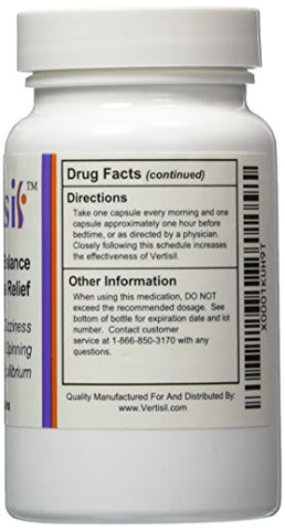 Scientific Health - Eradique a Vertigem com Vertisil Garantido! (Frasco Único) 60 Cápsulas; Elimine a Vertigem Rapidamente. Sem Efeitos Colaterais Nocivos