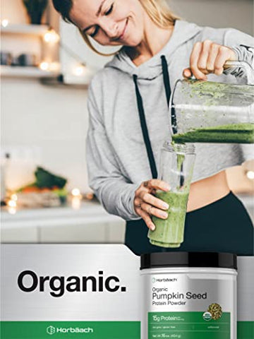 Proteína de Semente de Abóbora Orgânica | 454g | Vegetariana, Sem Glúten e Fórmula Não-OGM | Suplemento Keto e Paleo | 15g de Proteína por Porção - Horbäach