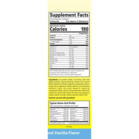 Shake Substituto de Refeição Baunilha – Pó Proteico de Alta Base Vegetal com Baixo Índice Glicêmico – Suplemento Nutricional para Apoio à Saúde e Perda de Peso – Sabor Baunilha – 500g (2 Pacotes) - Almased