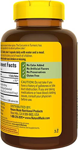 Adventure Home - Nature Made Curcumin 500 mg – Antioxidante Natural, 180 Cápsulas, Guia Completo de Vitaminas e Suplementos