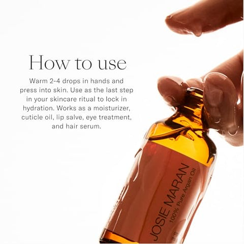 Óleo de Argan Puro Josie Maran – Hidratante para Cabelo e Pele – 100% Natural – 30ml