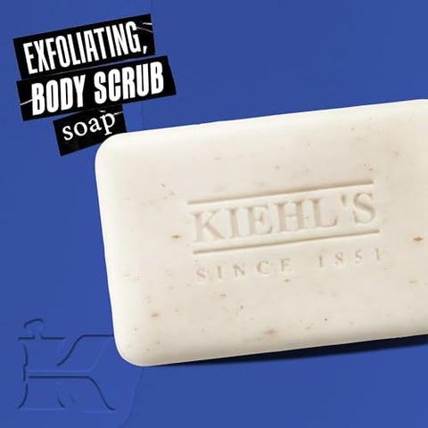 Kiehl’s Ultimate Man – Sabonete Esfoliante em Barra, Gel de Banho Energizante para a Pele Masculina, Limpa e Revitaliza