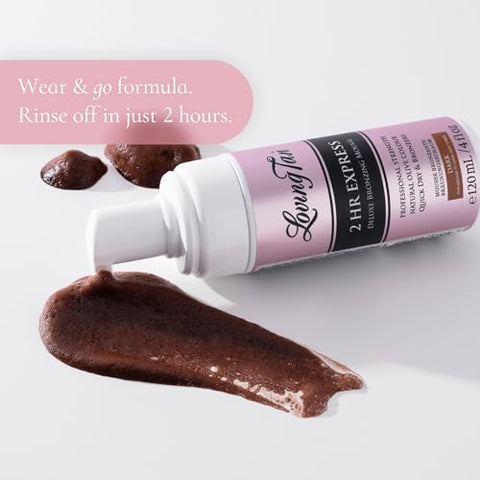 Mousse Express 2 HR Dark – Bronzeado Perfeito, Natural e Profissional – Até 5 Aplicações por Frasco – Cruelty Free - Loving Tan