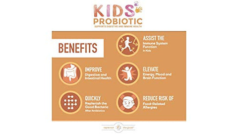 Replenish the Good - Kids Vegan Probióticos, 60 Pérolas Minúsculas – Recuperação Antibiótica – Auxilia a Imunidade das Crianças
