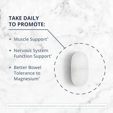 Magnesium Glycinate – Magnésio Altamente Absorvível – Suporte para o Sistema Nervoso – Sem Glúten – Não-OGM – Vegetariano – 240 Comprimidos - Metagenics