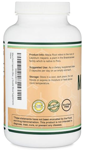 Double Wood Supplements - Cápsulas de Raiz de Maca para Mulheres e Homens, 300 Unidades (1.000mg de Pó de Maca Preta, Vermelha e Amarela por Porção) Cultivadas no Peru (para Energia, Desempenho, Motivação) por Double Wood