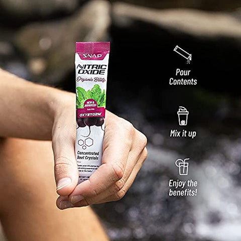 Superfood Orgânico em Pó de Beterraba, Óxido Nítrico, Circulação On-The-Go, Embalagens Individuais Práticas (10 Packs) - Snap Supplements