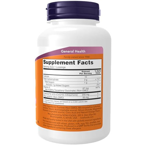 CoQ10 200 mg – Grau Farmacêutico, Forma All-Trans produzida por Fermentação – 90 Pastilhas - NOW Foods
