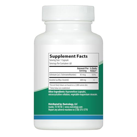 Myo-Inositol Selenium – Blend Completo para Equilíbrio Hormonal e Saúde do Sistema Imunológico (60 Cápsulas) - Rootcology