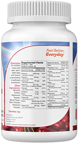 Kids Multivitamínico – Comprimido Mastigável – Vitaminas Diárias Completas para Crianças – Contém 20 Minerais – 60 Comprimidos - Zahler