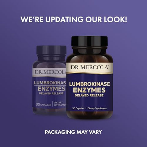 Lumbrokinase Enzimas Liberação Retardada, 30 Porções (30 Cápsulas), Suplemento Alimentar, Suporta Saúde Cognitiva e Cardiovascular, Não OGM - Dr. Mercola