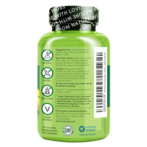 One Daily Multivitamínico para Mulheres 50 (Sem Ferro) – Suporte para a Menopausa em Mulheres Acima de 50 – Suplemento Alimentar à Base de Alimentos Integrais – Não-OGM – Sem Soja – 120 Cápsulas – Fornecimento de 4 Meses - NATURELO