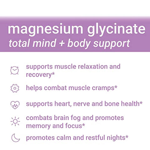 Magnésio Glicinato 1000mg (500mg por Cápsula) – Suplemento Puro de Magnésio – Quelado para Máxima Absorção – 60 Cápsulas