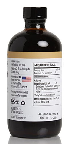 Norm's Farms - Norm’s Farms Xarope de Sabugueiro Preto e Extrato de Sabugueiro Preto – Suporte Natural ao Sistema Imunológico – 2 Recipientes de 240 ml